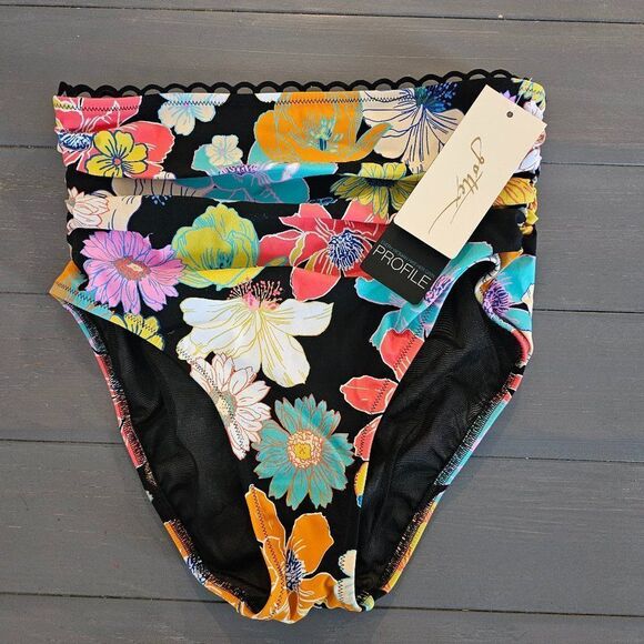 Profile by Gottex Women's Standard Rising Sun High Waisted Bikini Bottom Size 8 - Picture 3 of 6